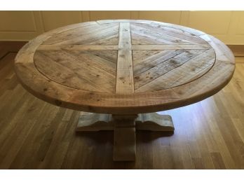 Restoration Hardware Salvaged Round 60 Inch Fantastic Pedestal Table