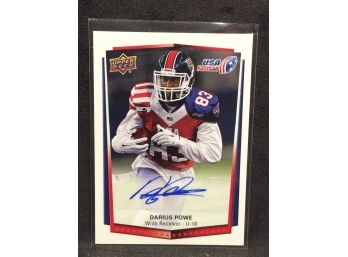 2015 Upper Deck USA Football Darius Powe Autograph Card