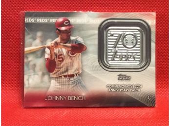 2021 Topps Johnny Bench 70th Anniversary Logo Patch Card