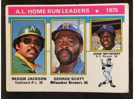 1976 Topps Home Run Leaders Jackson/Scott/Mayberry
