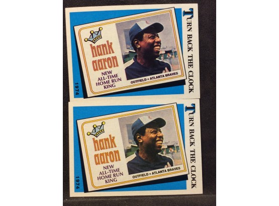 (2) 1989 Topps Hank Aaron Turn Back The Clock Cards