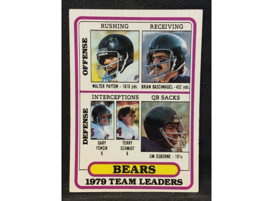 1980 Topps Bears Team Leaders - Walter Payton