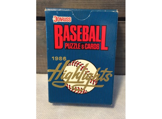 1986 Donruss Baseball Highlights Puzzle & Cards Sealed Set