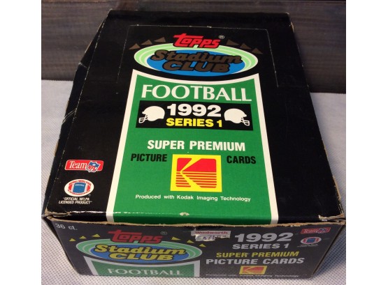 1992 Topps Stadium Club Football Series 1 Wax Box - Sealed Packs