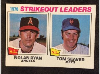 1977 Topps Strikeout Leaders Nolan Ryan/Tom Seaver