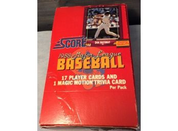 1988 Score Baseball Wax Box -sealed Packs