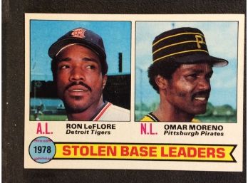 1979 Topps Stolen Base Leaders Ron LeFlore/Omar Moreno