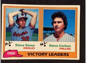 1981 Topps Victory Leaders Steve Stone/Steve Carlton