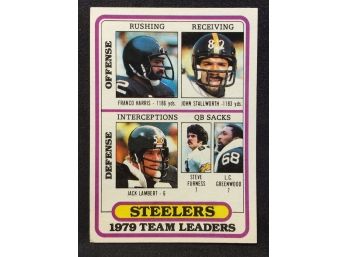 1980 Topps Pittsburgh Steelers Team Leaders Card - Franco Harris