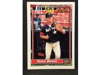 1992 Topps Craig Biggio All Star Card