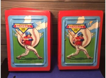 (2) Vintage Baseball Card Cases Loaded With Baseball Cards
