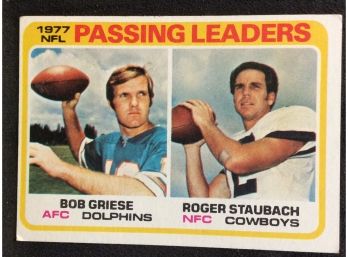 1978 Topps Passing Leaders Bob Griese/Roger Staubach