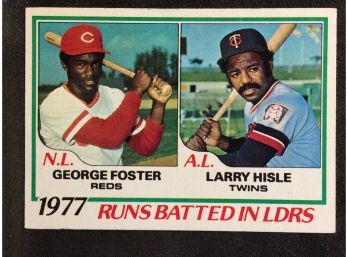 1978 Topps RBI Leaders George Foster/Larry Hisle