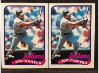 (2) 1989 Topps Joe Carter Cards