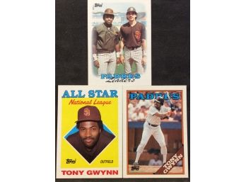 (3) 1988 Topps Tony Gwynn Cards