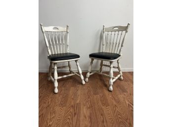 Pair Of Black & White Chairs By Brody #1