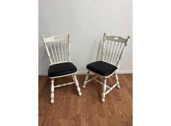 Pair Of Black & White Chairs By Brody #2