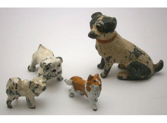 (4) Miniature Dog Figurines