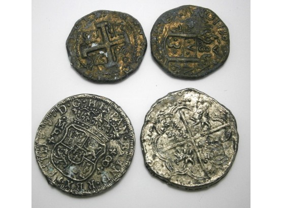 4 Reproduction Spanish Coins.