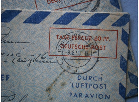1950 Airmail Letter - Taxe Percue German Post