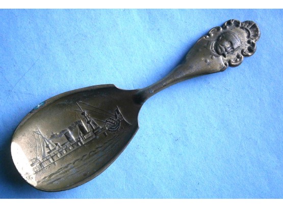 Admiral Dewey & The 'MAINE' Souvenir Tea Caddy Spoon