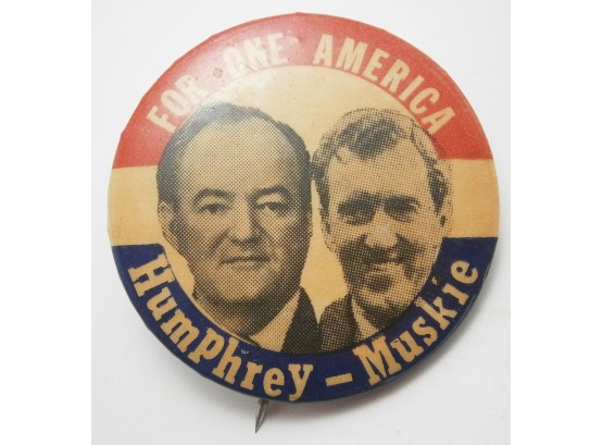 Vintage Humphrey-Muskie Pinback Button