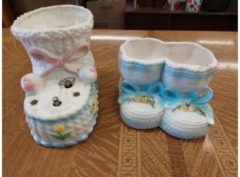2 Vintage Baby Floral Planter 1 Is A Musical Planter