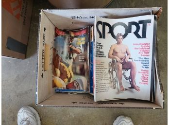 Box Of 1980's Sport Magazines Sports Illustrated, Muscle Magazine, Football And More