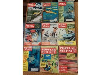 13 Vintage Popular Science Soft Cover Magazines 1958 - 1966