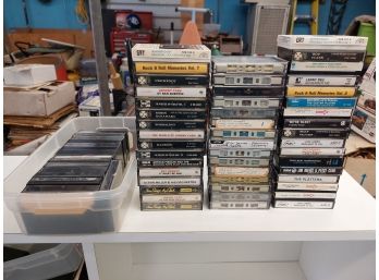 Vintage Lot Of 48 Cassette Tapes And 16 Empty Cassette Tape Cases