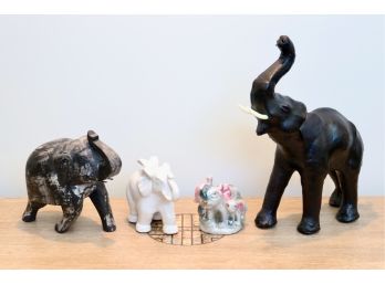 Assortment Of 4 Lucky Elephant Collectibles