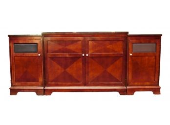 Stickley Furniture 3 Pc Entertainment Console With Glass Top