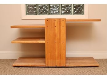 Unique Block Wood Multi Usage Shelf Table