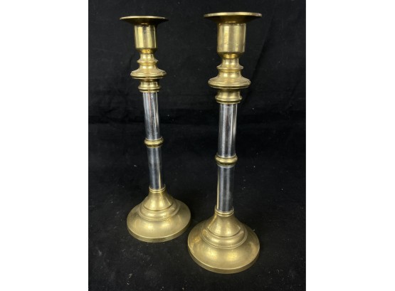 Pair Of Multicolored Candlestick Holders