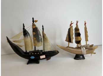 Carved Horn Boat Schooner Ships
