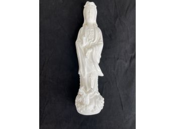 White Jade Carved Statue And Storage Box