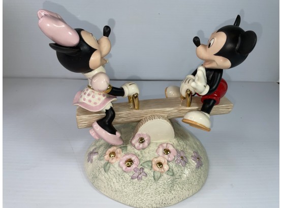 Lenox Disney Collection Showcase -Mickey And Mini On See-saw