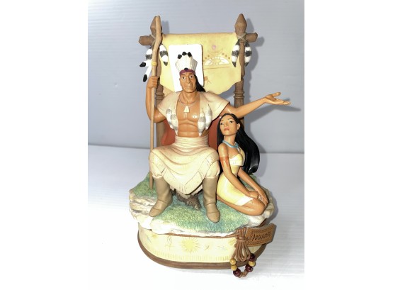 Vintage Disney Enesco Pocahontas & Chief Powhatan Musical Figurine  1995