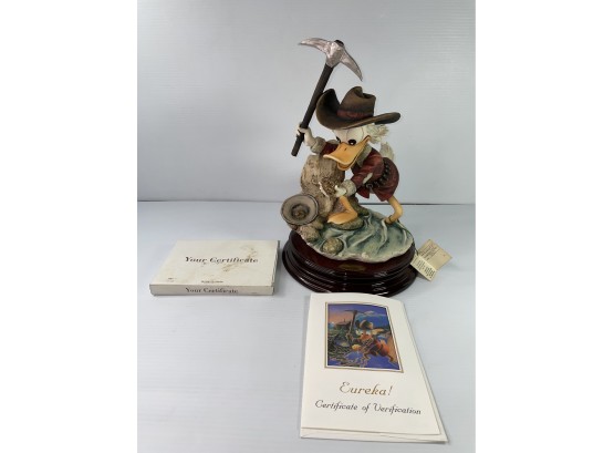 Giuseppe Armani Florence Italian Statue - Disney Uncle Scrooge Duck Digging Gold 828/3000