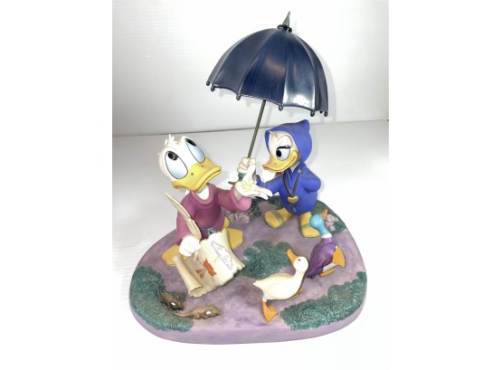 Disney Classic Collection- Donald And Daisy Duck 'Looks Like Rain' Boxed With COA