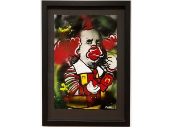 Sophia Jortner - Ben Crusty The Clown - Original Painting & Silkscreen On Paper