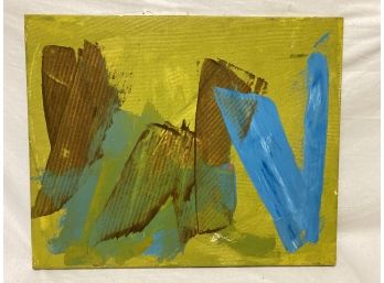 Mid-century Modern Abstract Oil On Canvas By Elyssa Rundle