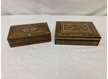 Vintage Inlaid Middle Eastern Boxes