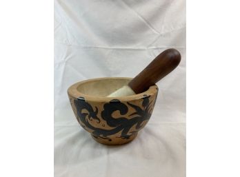 Antique Drug Store Apothecary Hand Painted Mortar & Pestle