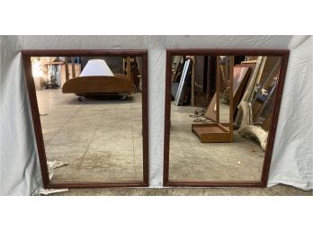 Pair Of Wood Frame Mirrors