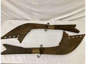 Vintage Middle Eastern Or Tibetan Indian  Kora Swords