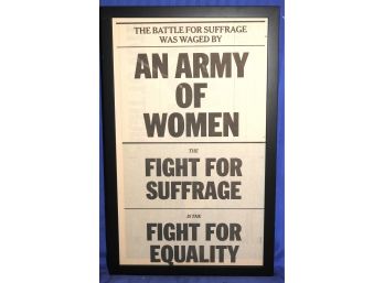 13 X 21 Framed Suffrage & Equality Protest Art