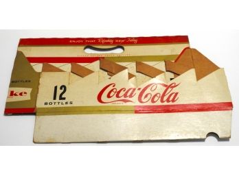 RARE 1950s Coca Cola 12 Bottle Cardboard Carrier