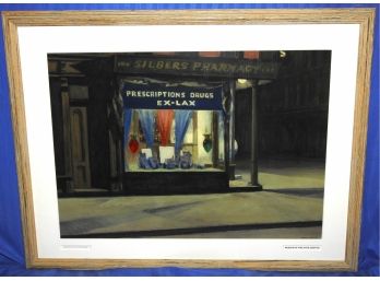19 X 25  1927 DRUG STORE By  Edward Hopper Framed Print Retails 450.00