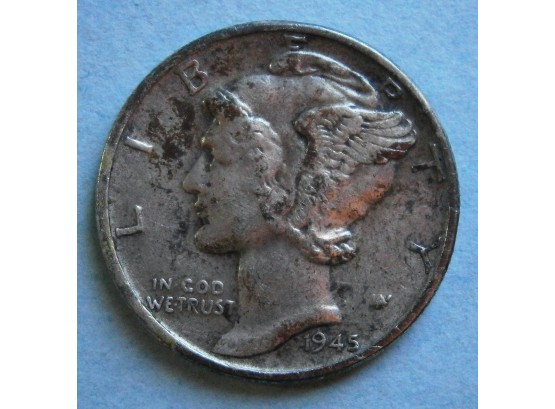 1945 US Silver Mercury Dime